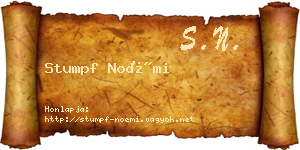 Stumpf Noémi névjegykártya