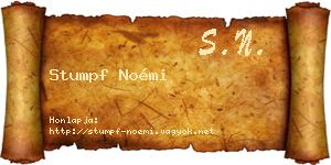 Stumpf Noémi névjegykártya